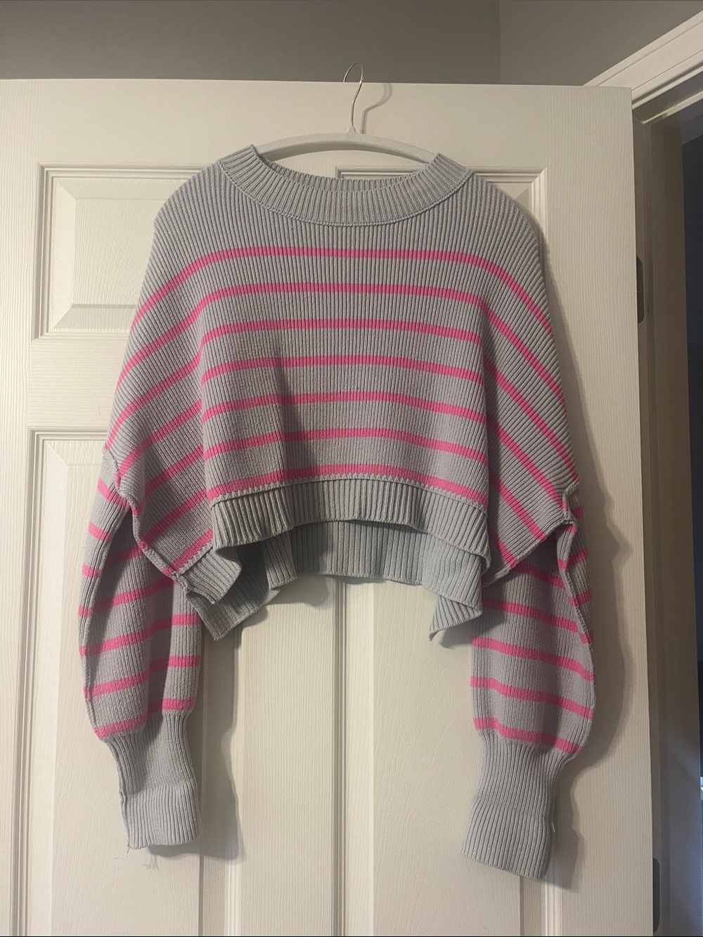 Free People Cropped Striped Sweater